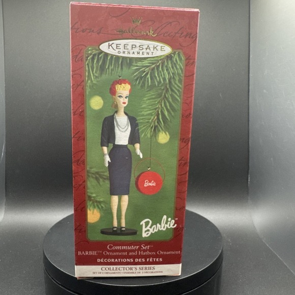 Hallmark Other - 2000 Hallmark Keepsake Christmas Ornament Barbie Commuter Set Doll and Hatbox #7